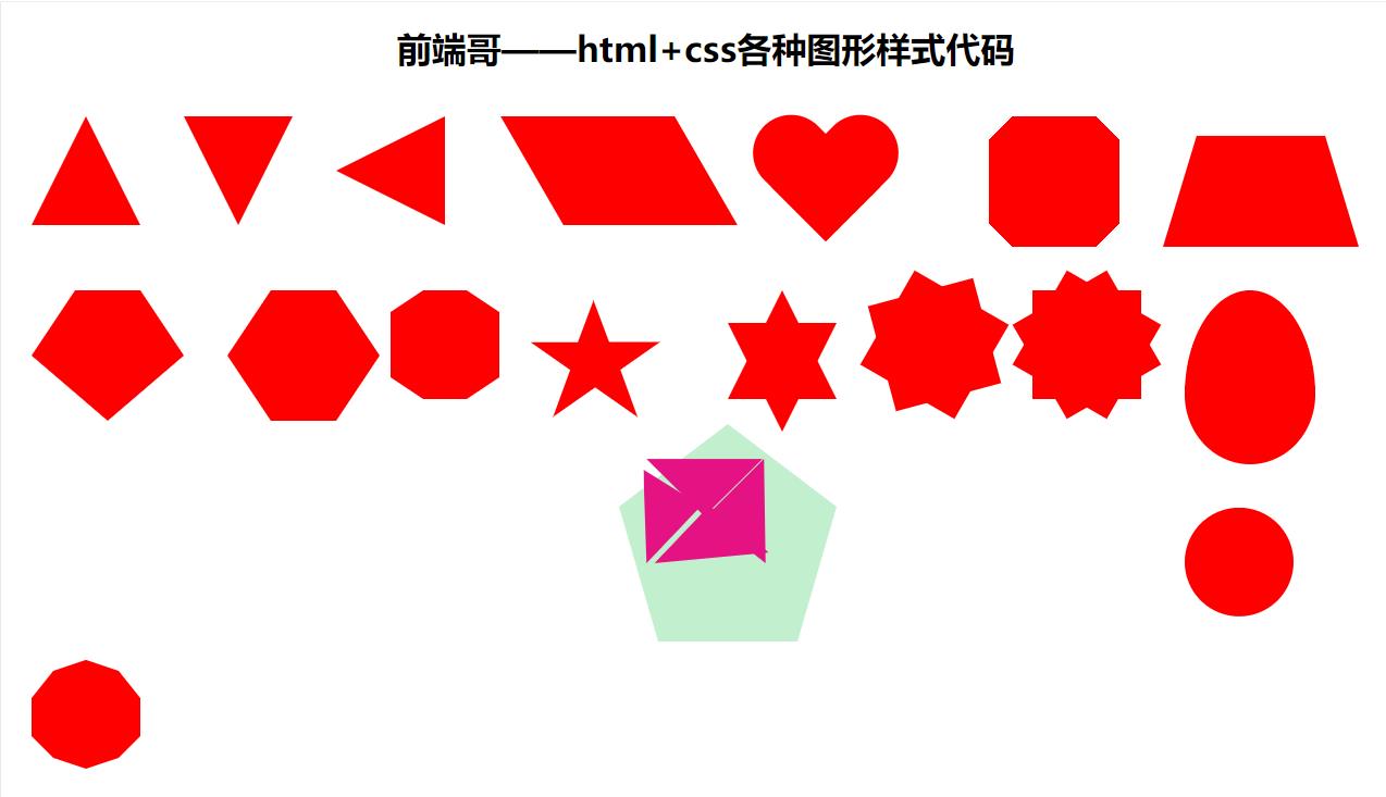 html css各种图形样式代码