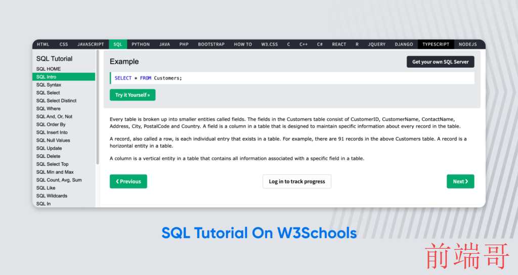 SQL-Tutorial-on-W3Schools