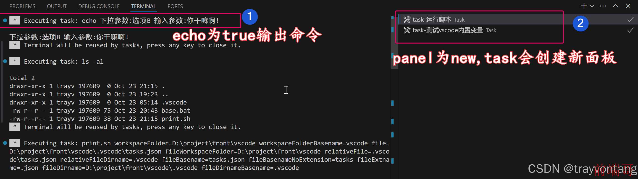 vscode 输出面板控制